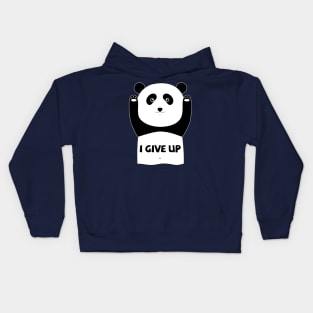 I give up funny panda Kids Hoodie